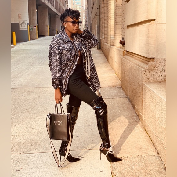 Jefferey Campbell Patent Leather Pearl Boots⚜️ - Picture 1 of 6